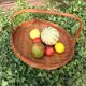Panier à fruits  rond en bambou tréssé / vintage années 60-70