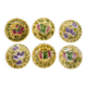 6 assiettes a dessert sarreguemines céramique barbotine fruits
