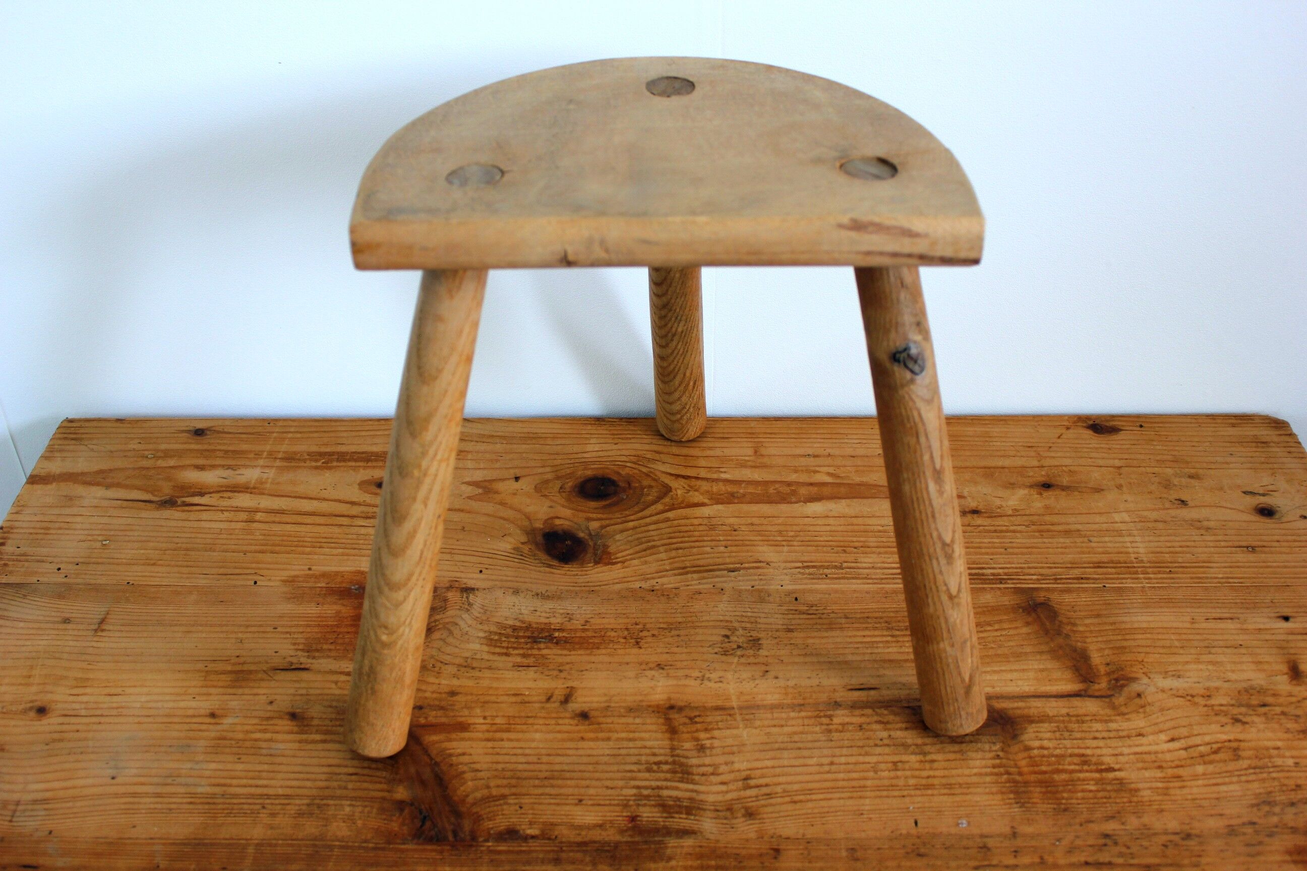 Vintage tripod wooden stool