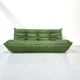 Canapé Togo en cuir vert attribué à Michel Ducaroy pour Ligne Roset.