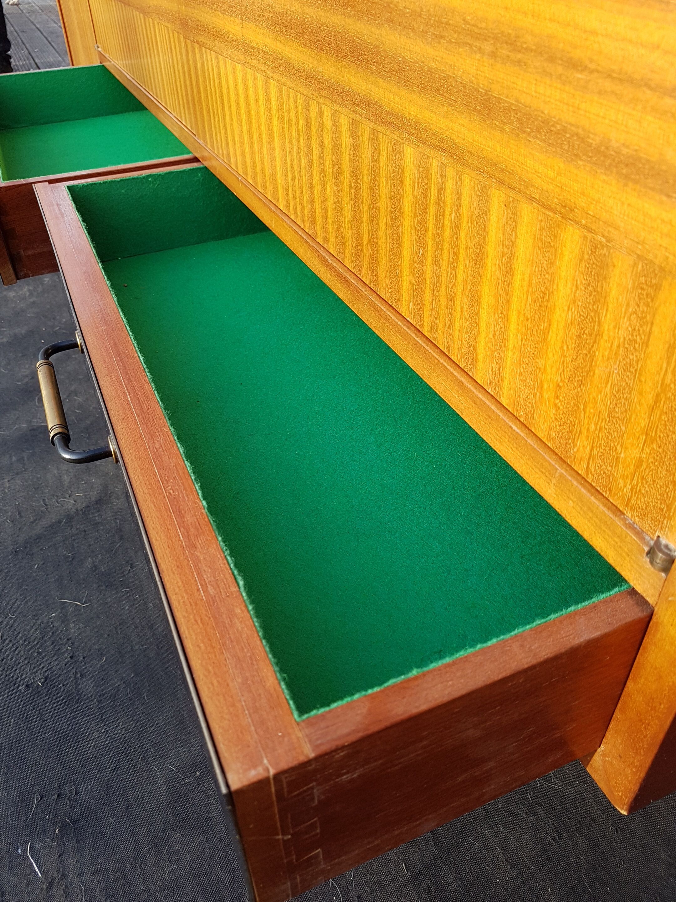 Sideboard in teck and formica black design Charles Ramos