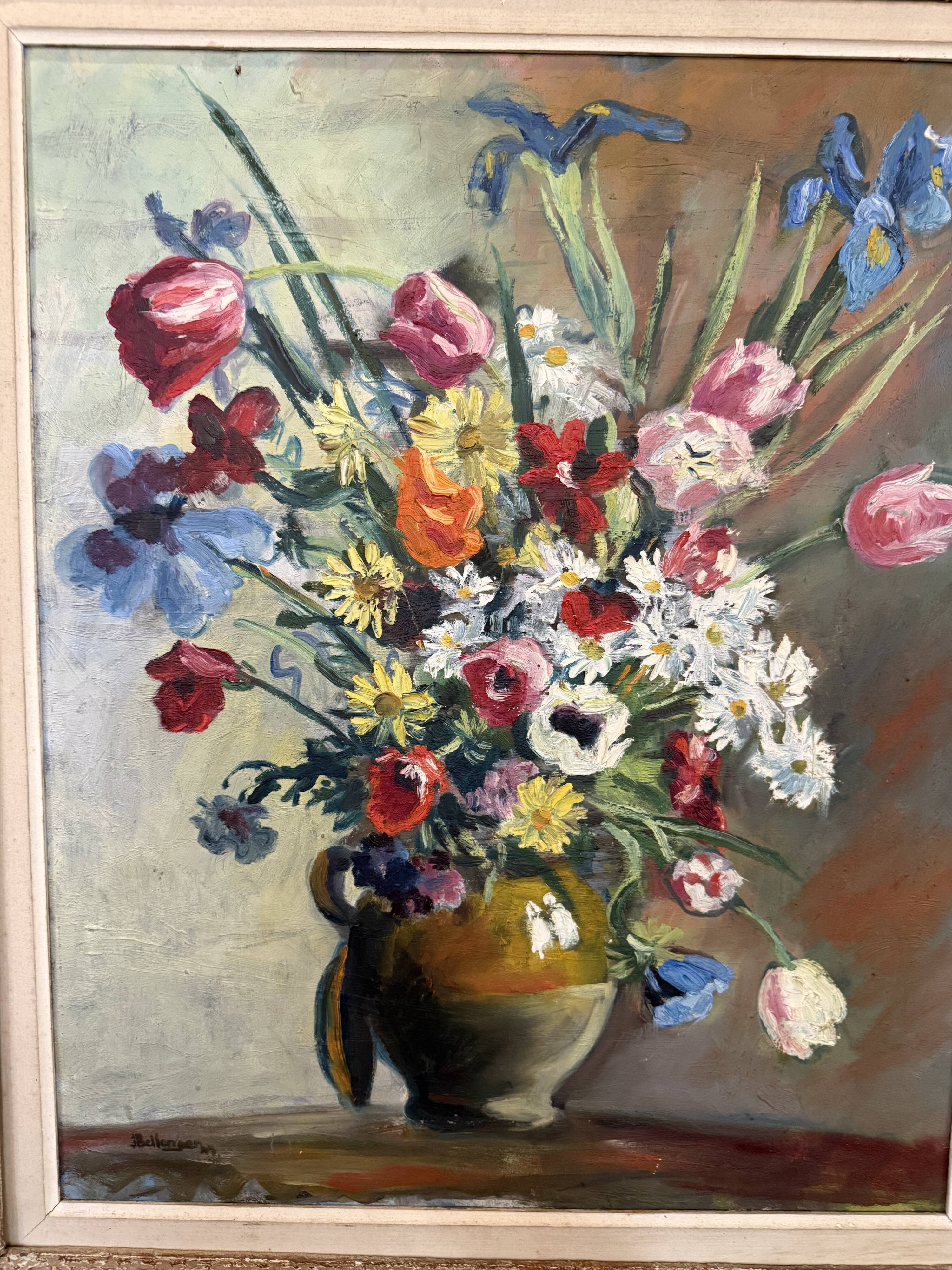 Oil on canvas still life signed Bellenger.