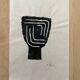 Original slate print on Japan by Raoul UBAC, Head I, 1975
