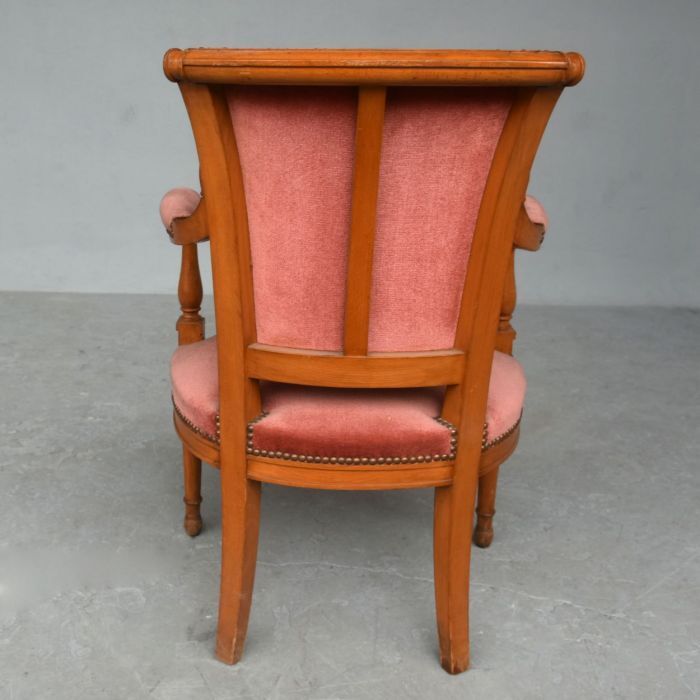 Paire de fauteuils style directoire en merisier velours