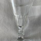 4 glasses of moulded pressed glass wine on foot