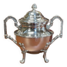 Louis XVI style sugar bowl in silver metal, work from the 1950s