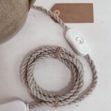 Stoneware and cotton thread lamp