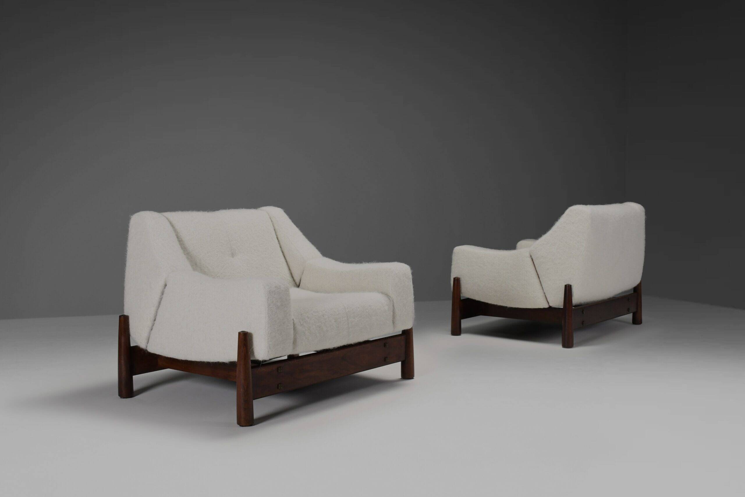 Pair of rosewood lounge chairs by Móveis Cimo, Brazil 1950s