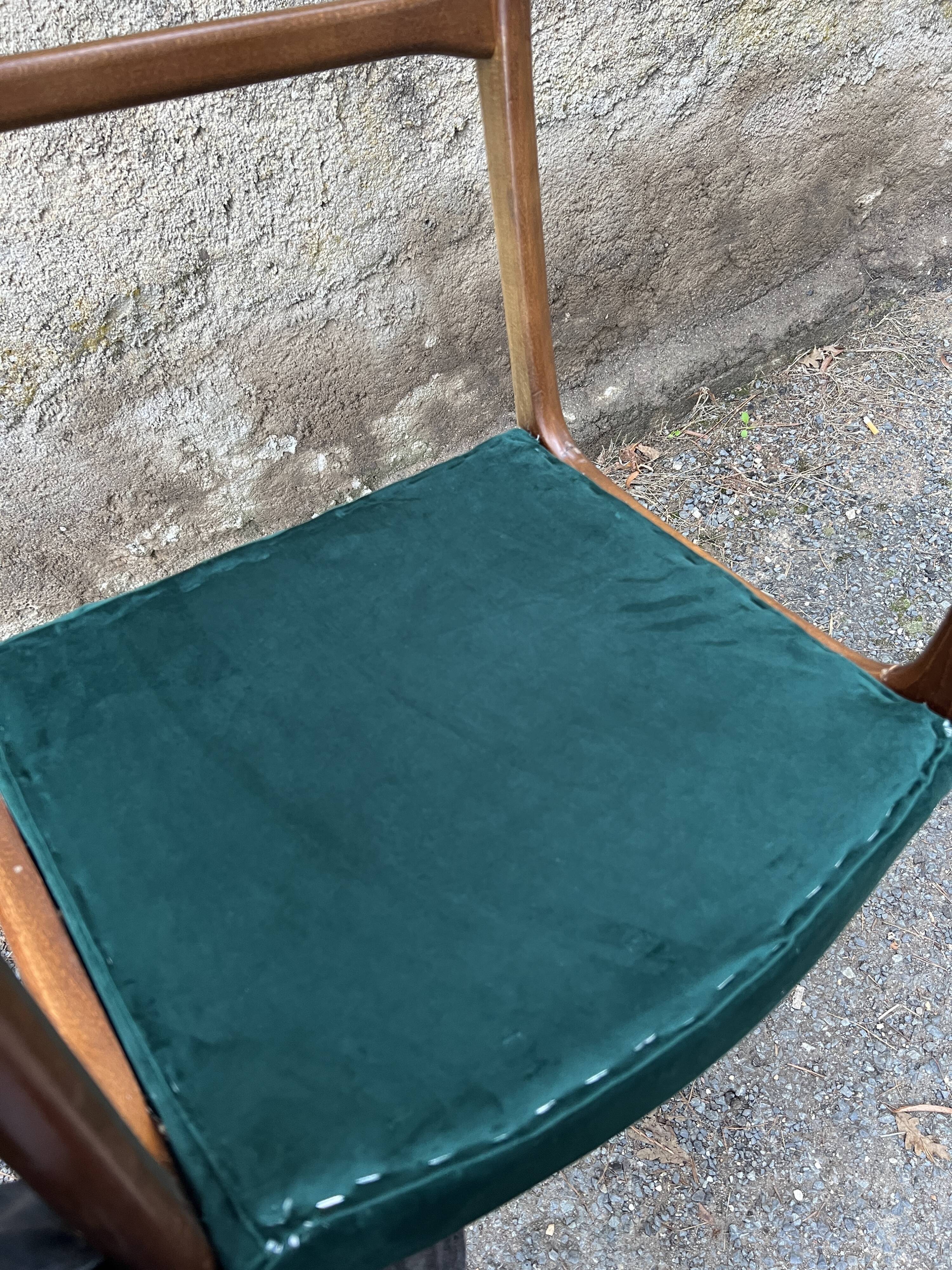 Emile and Walter Baumann walnut sleigh chair 60s