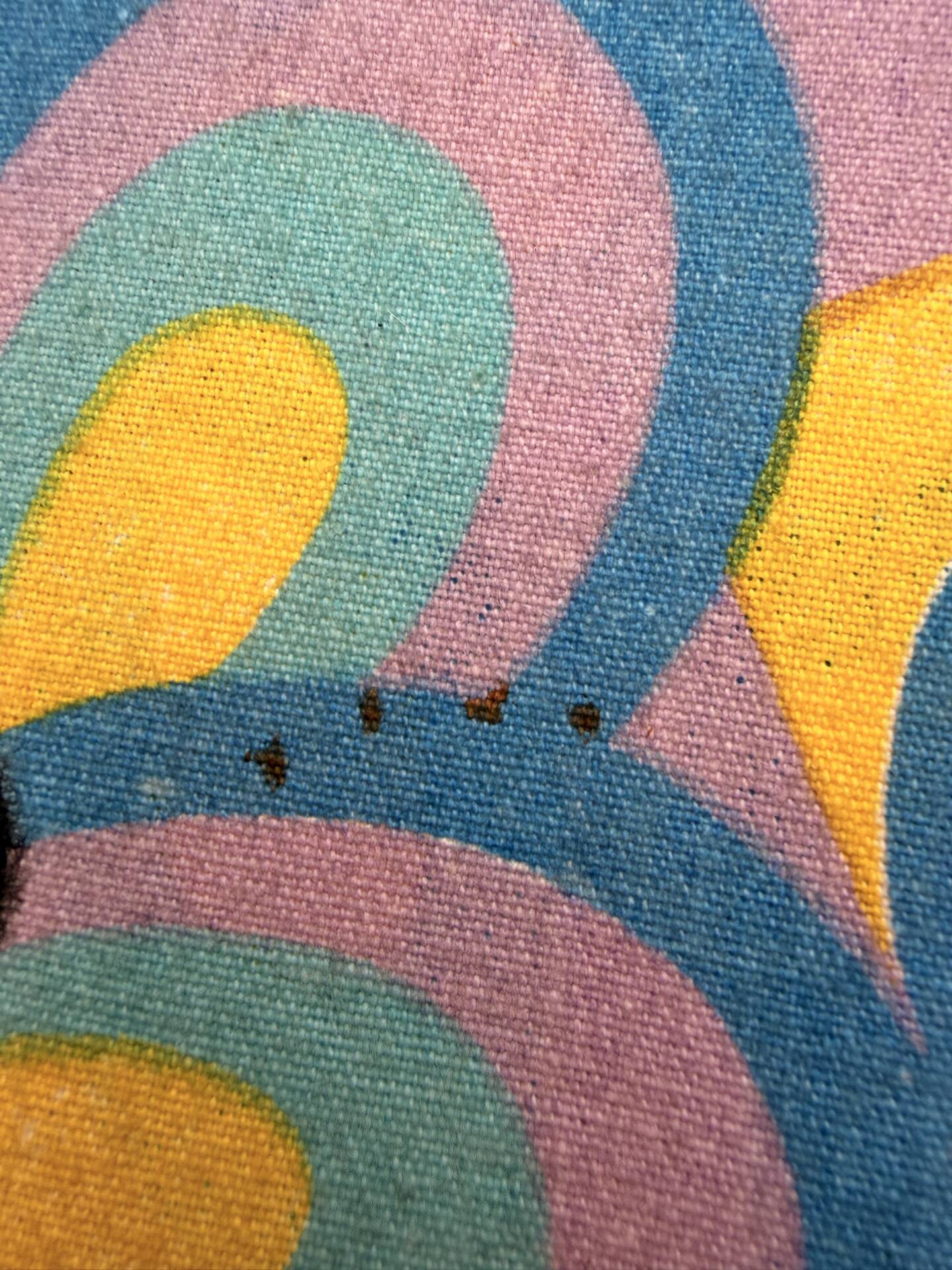 Transat années 70en toile à motifs colorés