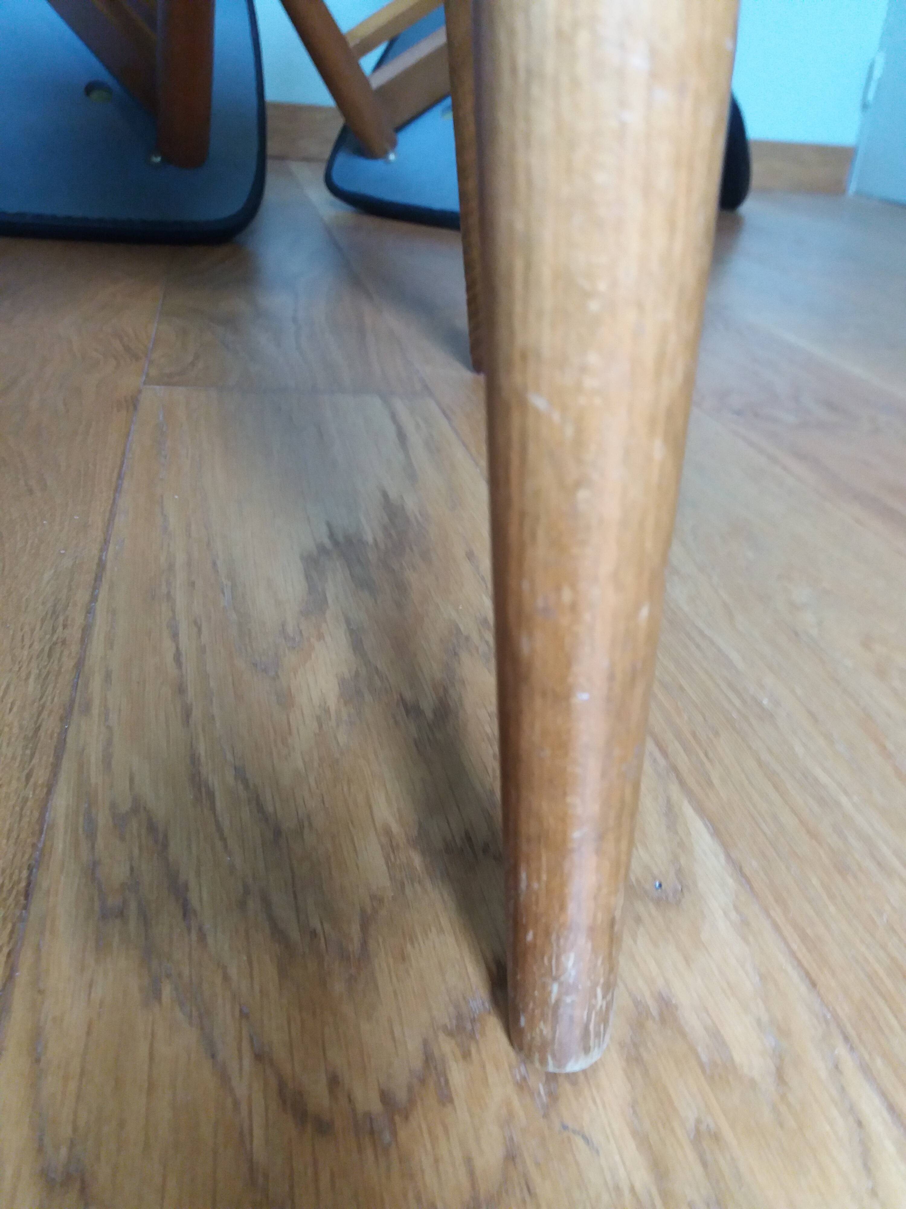 3 Scandinavian style skai faux leather and wood chairs