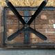 Large table for 10 people - 3m long - antique top / industrial legs
