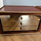 Ruf International Nightstands – Pair Mirrored Bedside Tables 1970s