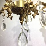 5-light chandelier in bronze and pendants