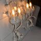2 Florentine metal leaf wall lights
