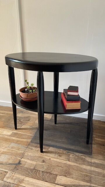 Gueridon console bois noir art déco