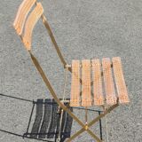 Golden folding chair by Yonel Lebivici and Bernard Berthet