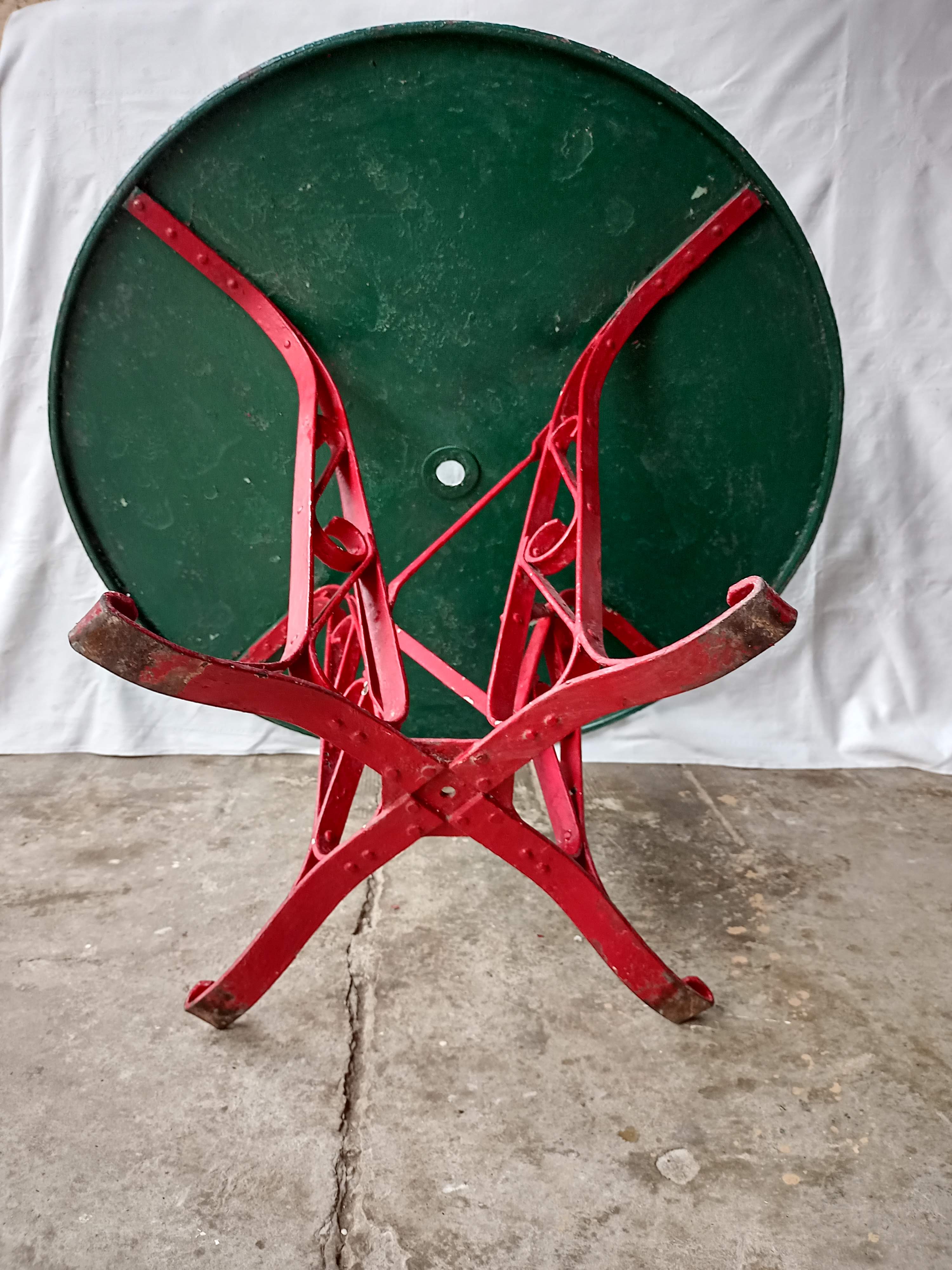 Eiffel style riveted metal garden table