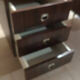 Coffered desk circa 1970 in 4-sided Rio rosewood
