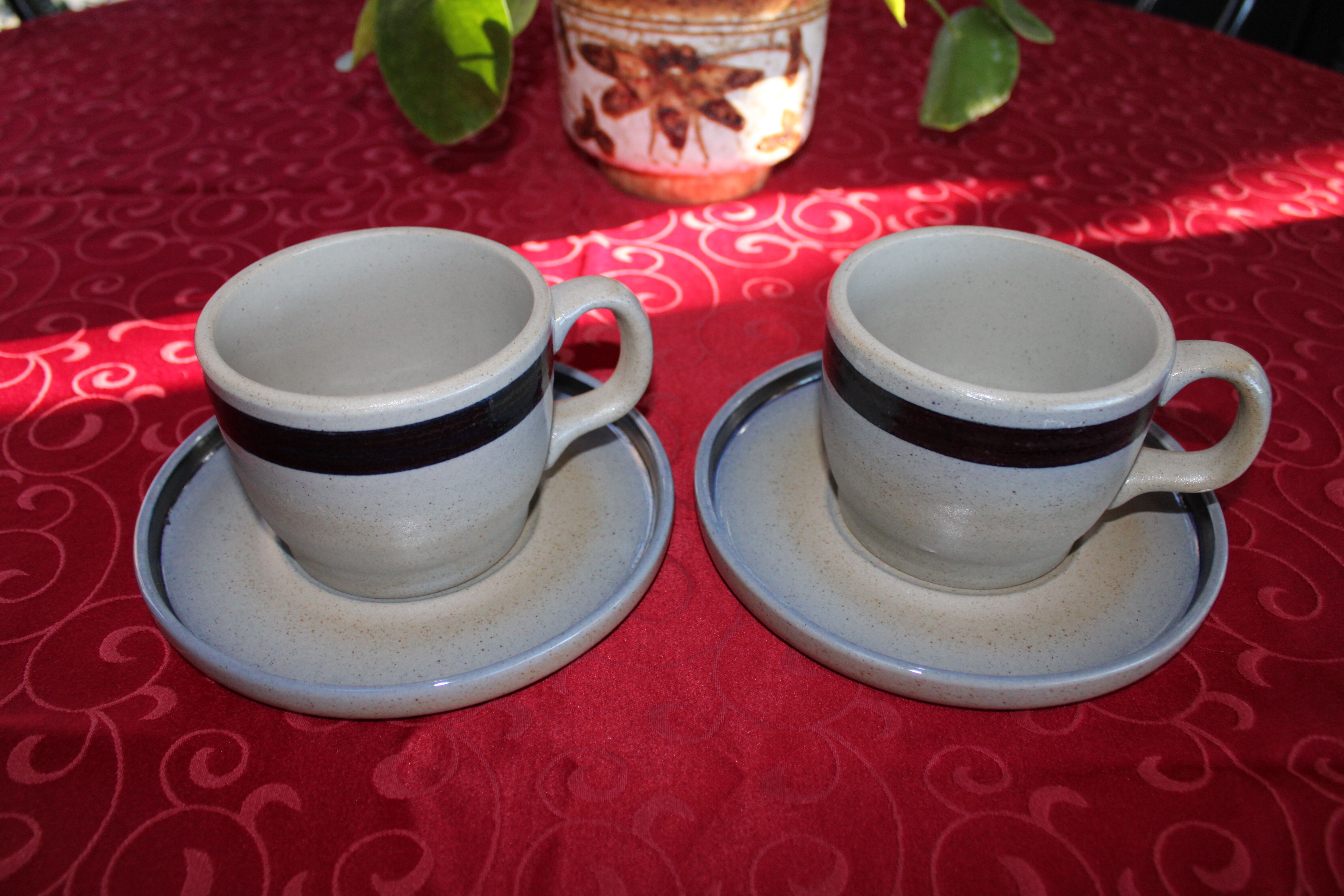 Duo of 2 Large Arnon Sandstone Cups