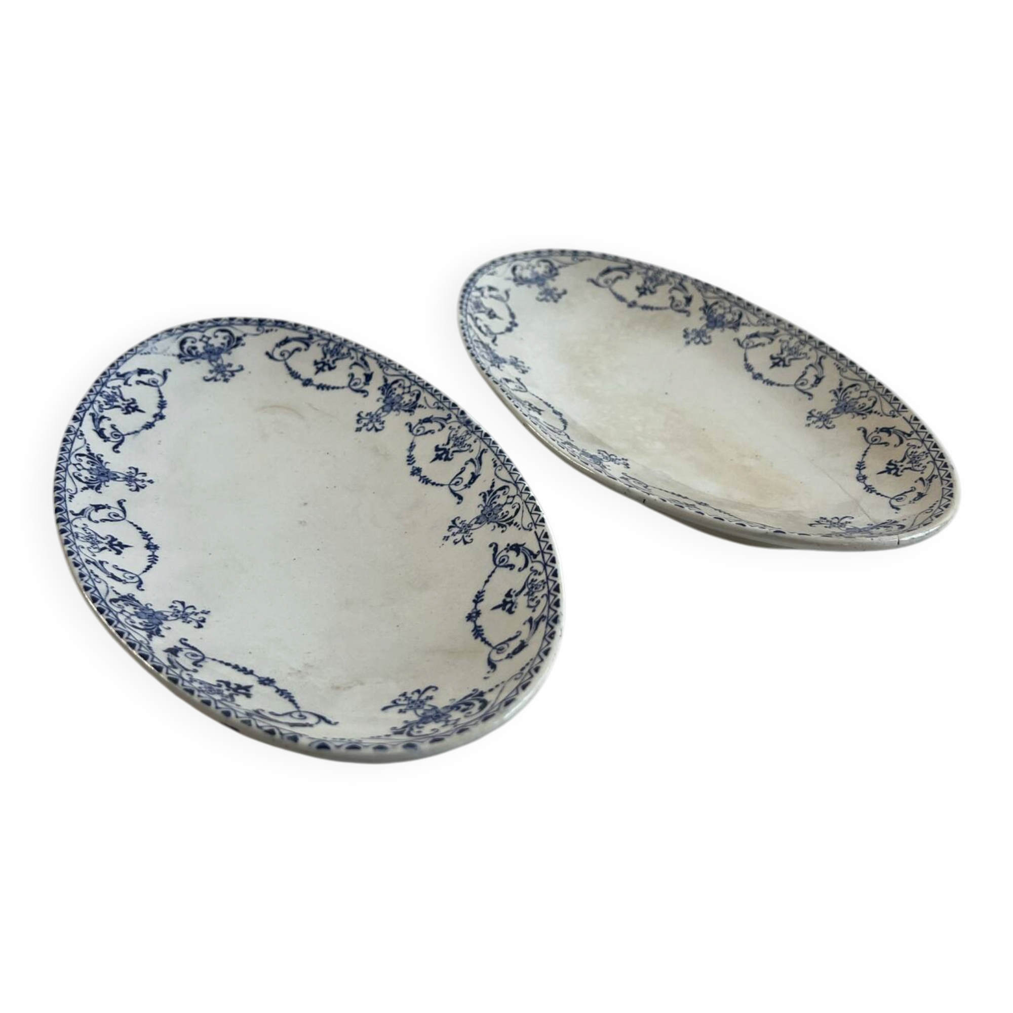 Set of 2 oval dishes Lunéville KG — Moustiers Collection, Earthenware