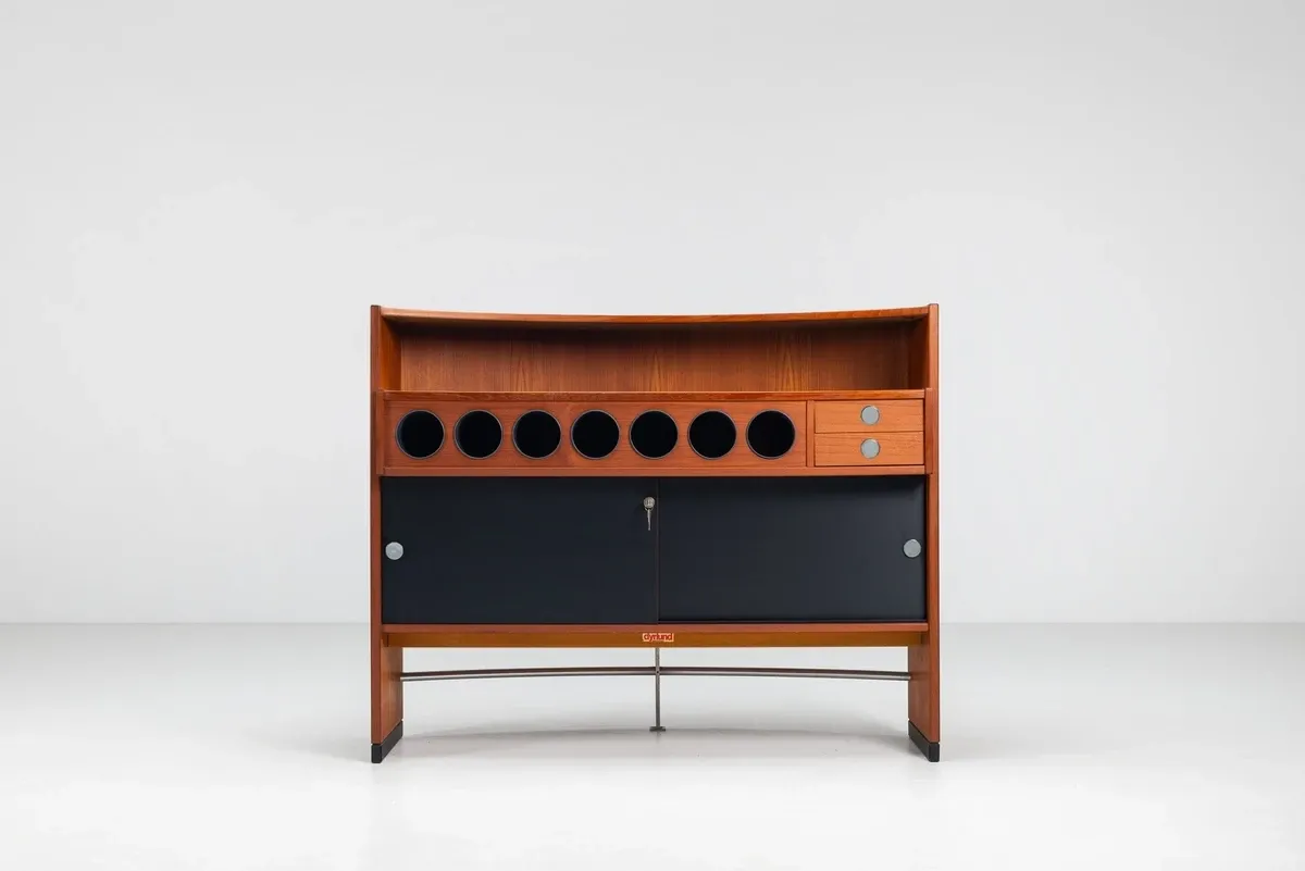 Erik Buch boomerang dry bar set in teak Dyrlund Denmark 1960