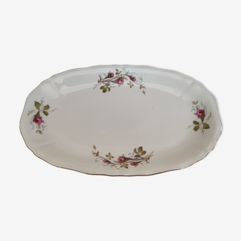 Oval porcelain dish elfenbein porzellan bavaria cream décor antique pinks and gold border