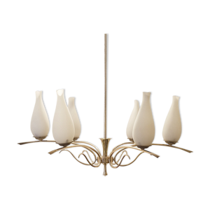 Lustre Maison Arlus Opalines Verre