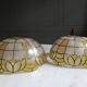 Pair of mother-of-pearl lampshades