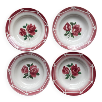 Set of 9 Digoin Sarreguemines soup plates, Cibon model