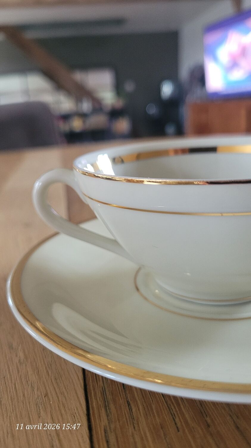 6 vintage Baudour Cerabel cups and saucers