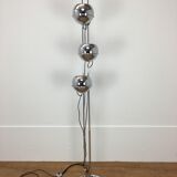 Floor lamp eyeball Gioffredo Reggiani 3 balls chrome 70's space age