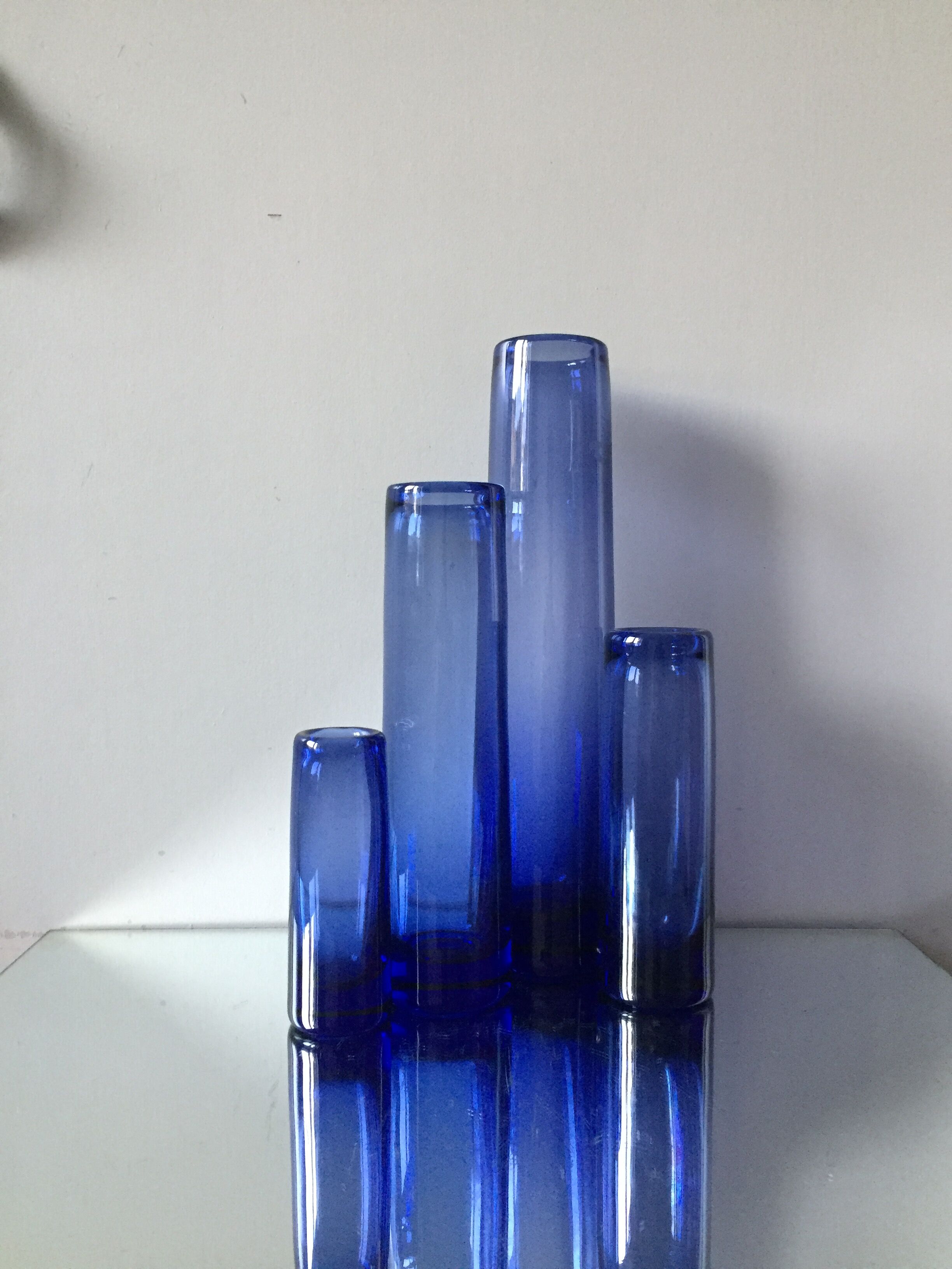 Lot de 4 vases Holmegaard par Per Lutken années 1960
