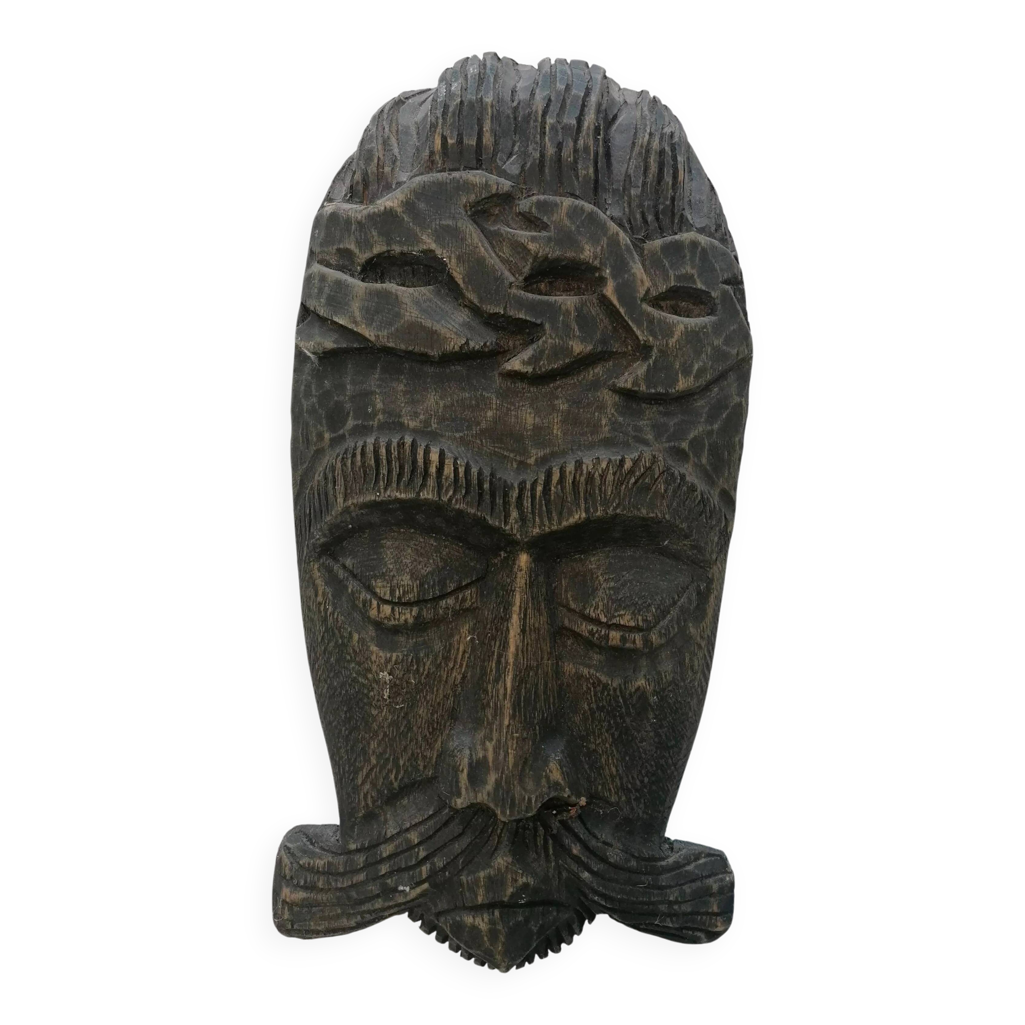 African tribal mask in carved wood - decorative ethnic art