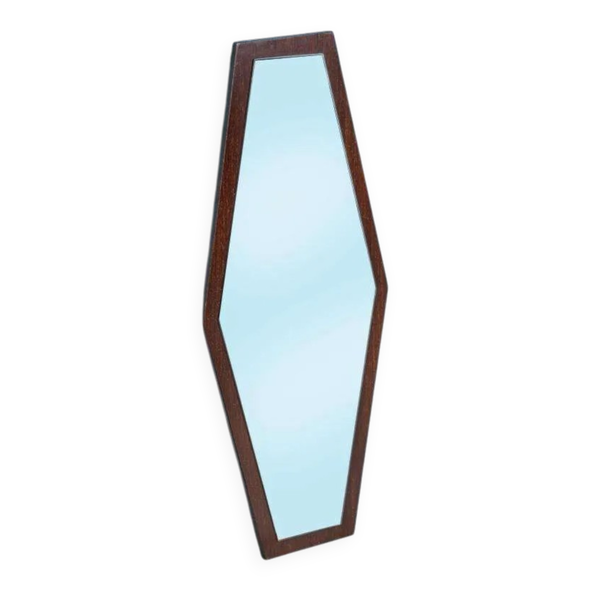 Hexacon Art Deco vintage mirror from the 1950s in wenge.