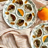 Set of 2 vintage oyster plates MBFA Pornic Amphitrite France