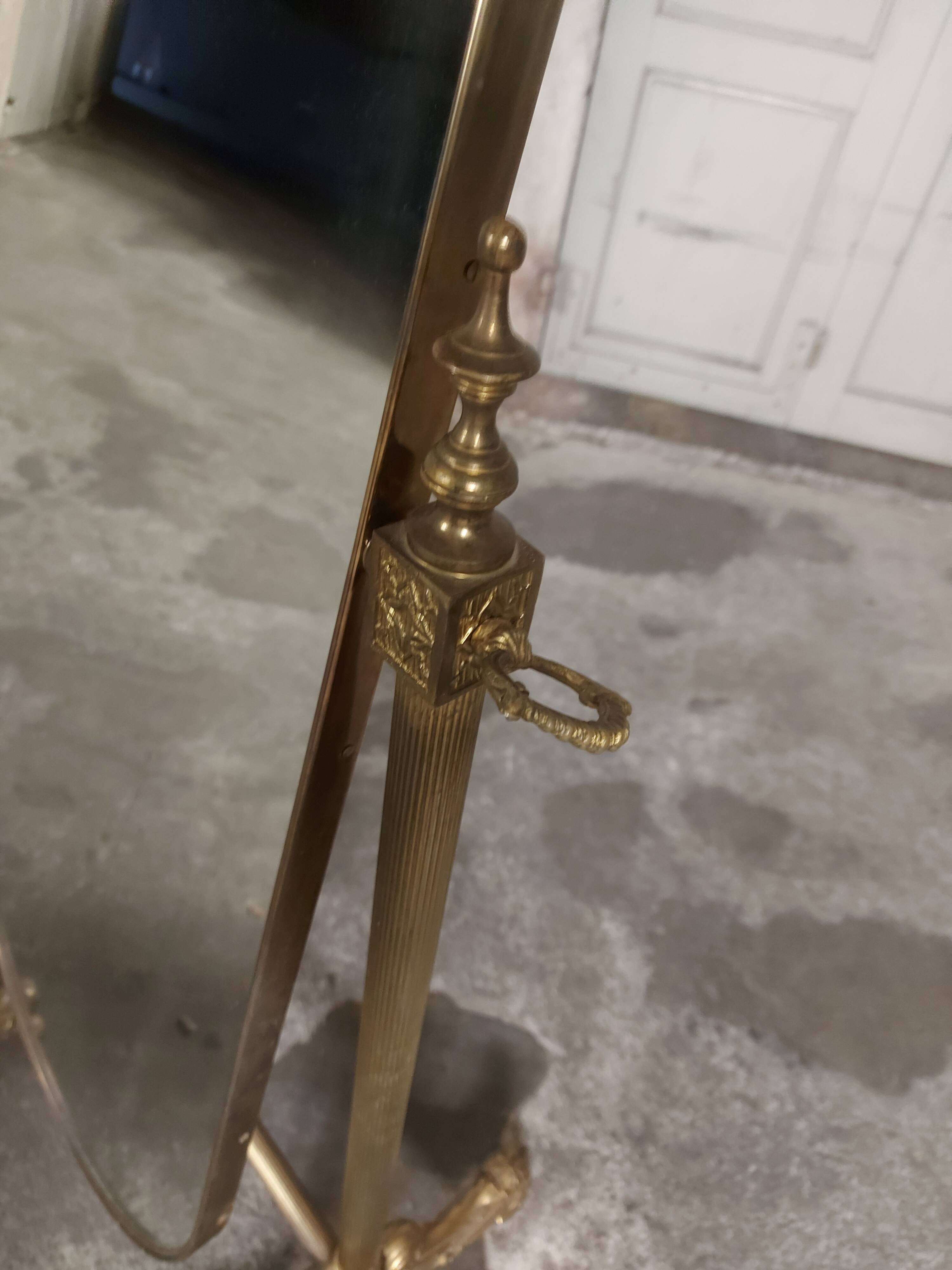 Psyche mirror in vintage gilded bronze