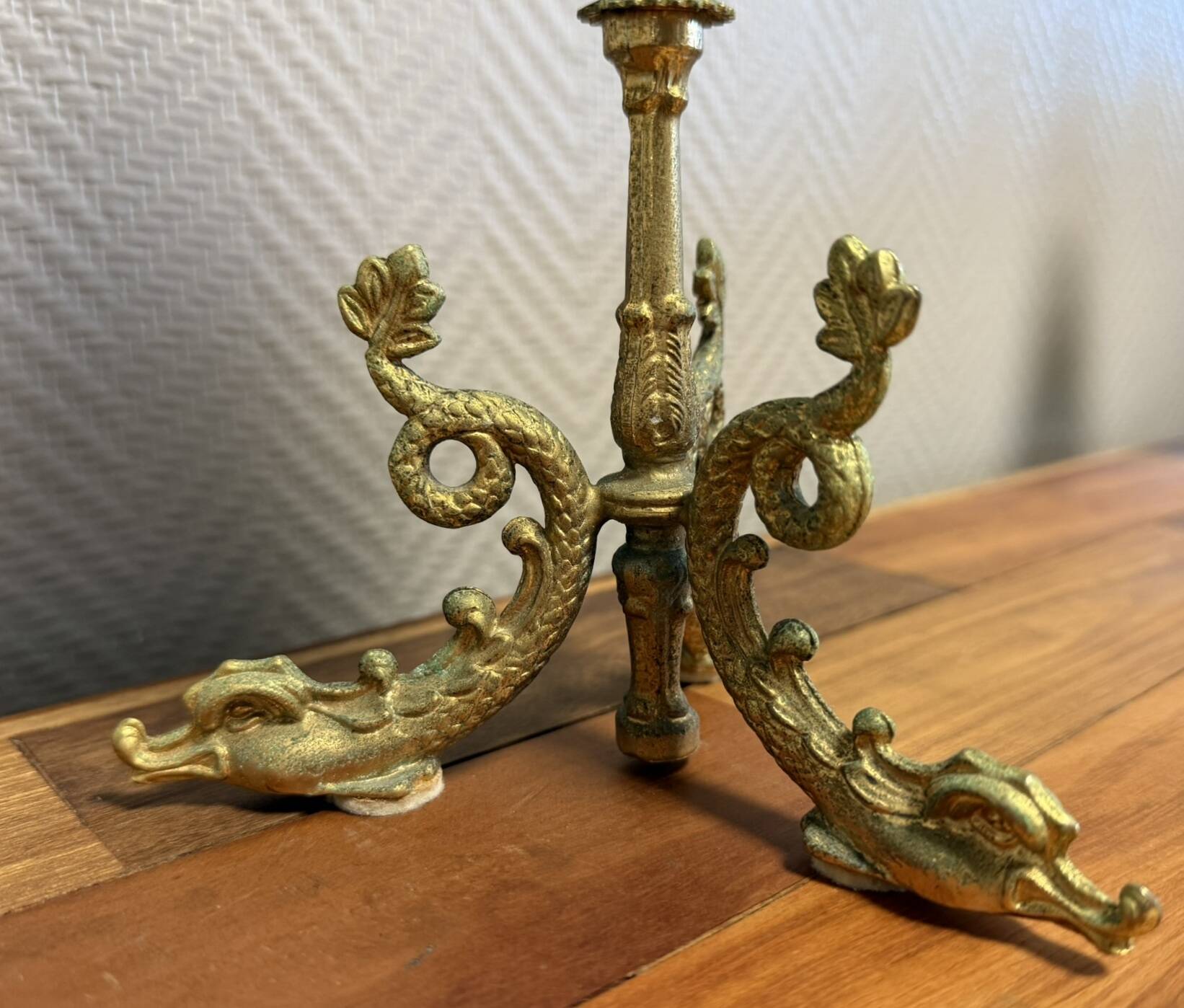 Empire style table mirror in gilded bronze