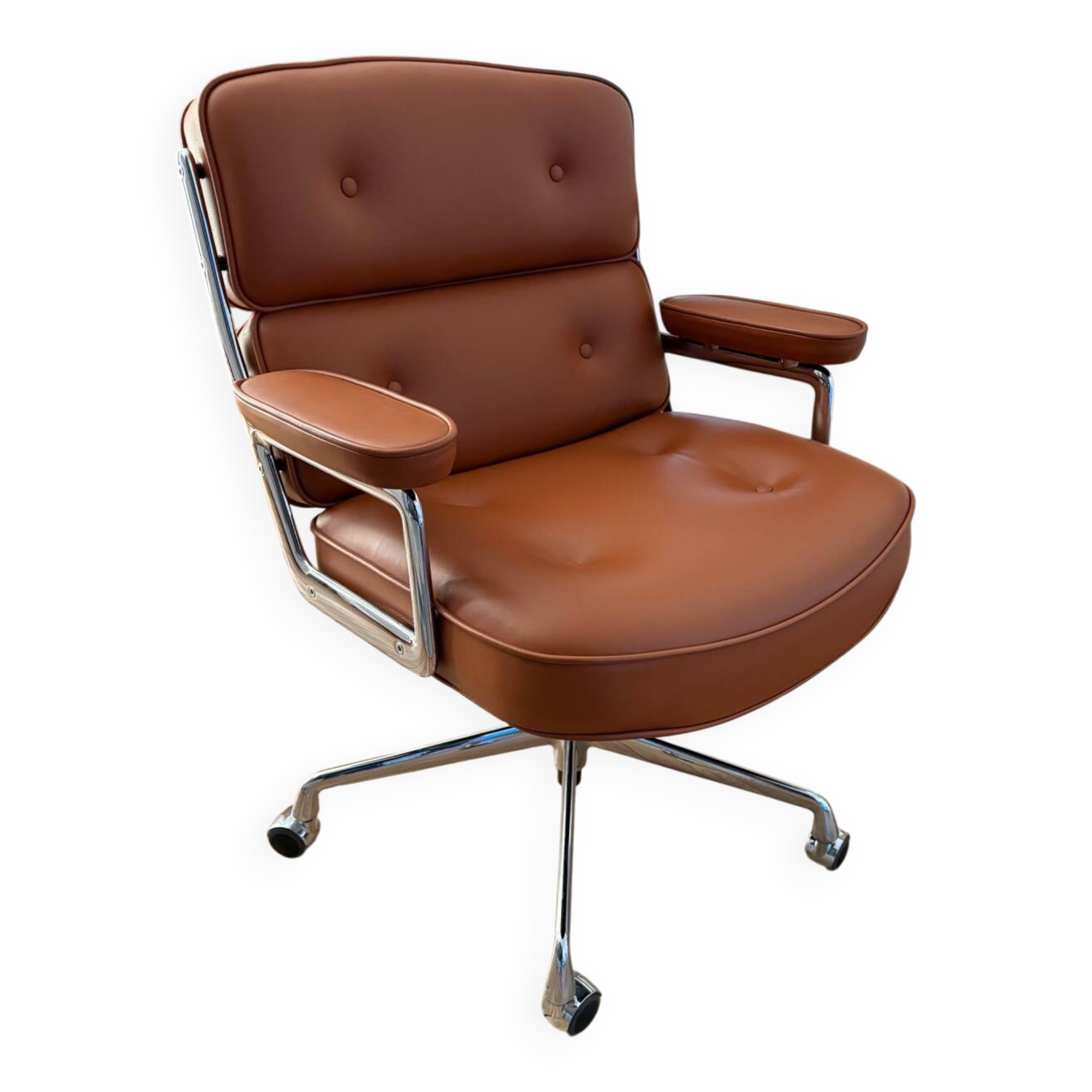 Fauteuil de bureau en cuir Lobby chair ES104 Eames Vitra