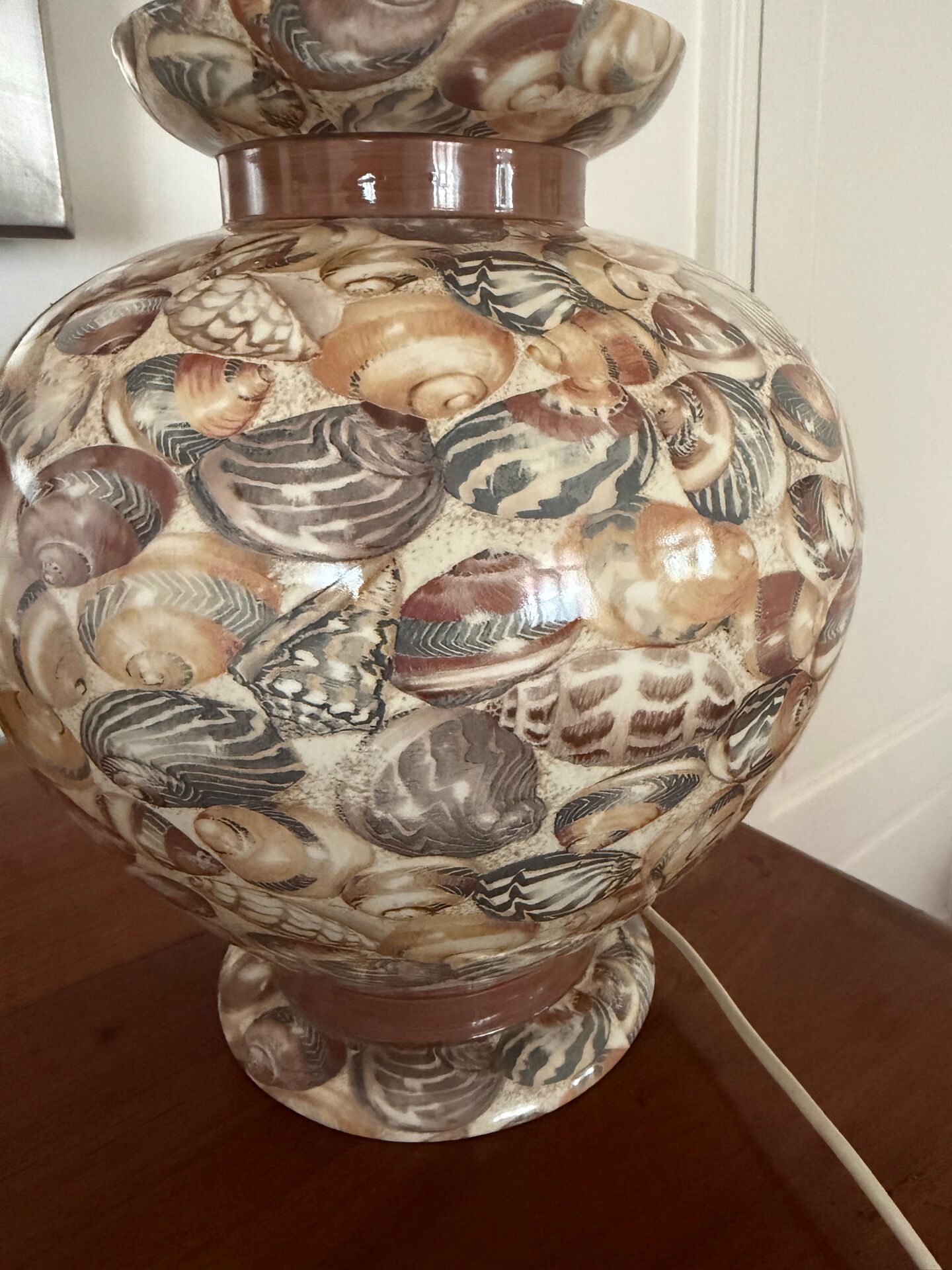 Lamp base Lancel Paris vintage - made in Italy - shell decor