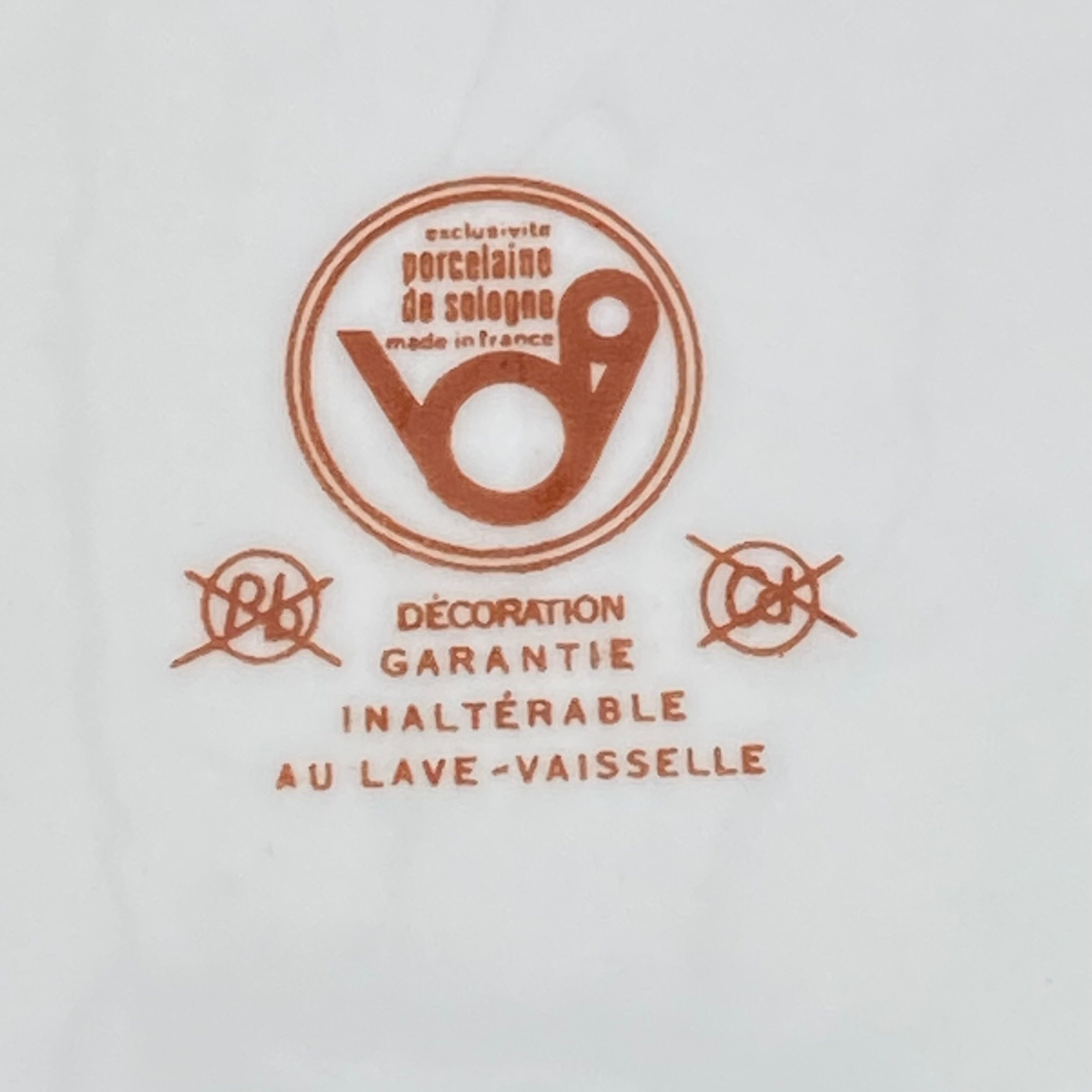 Ensemble de 6 assiettes -Porcelaine de Sologne-Années 70