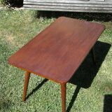 Coffee table 60s wooden feet compass