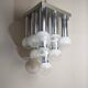 Chandelier with satin glass lights, Italy, 1970s