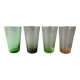 4 grands verres des années 50, verre coloré