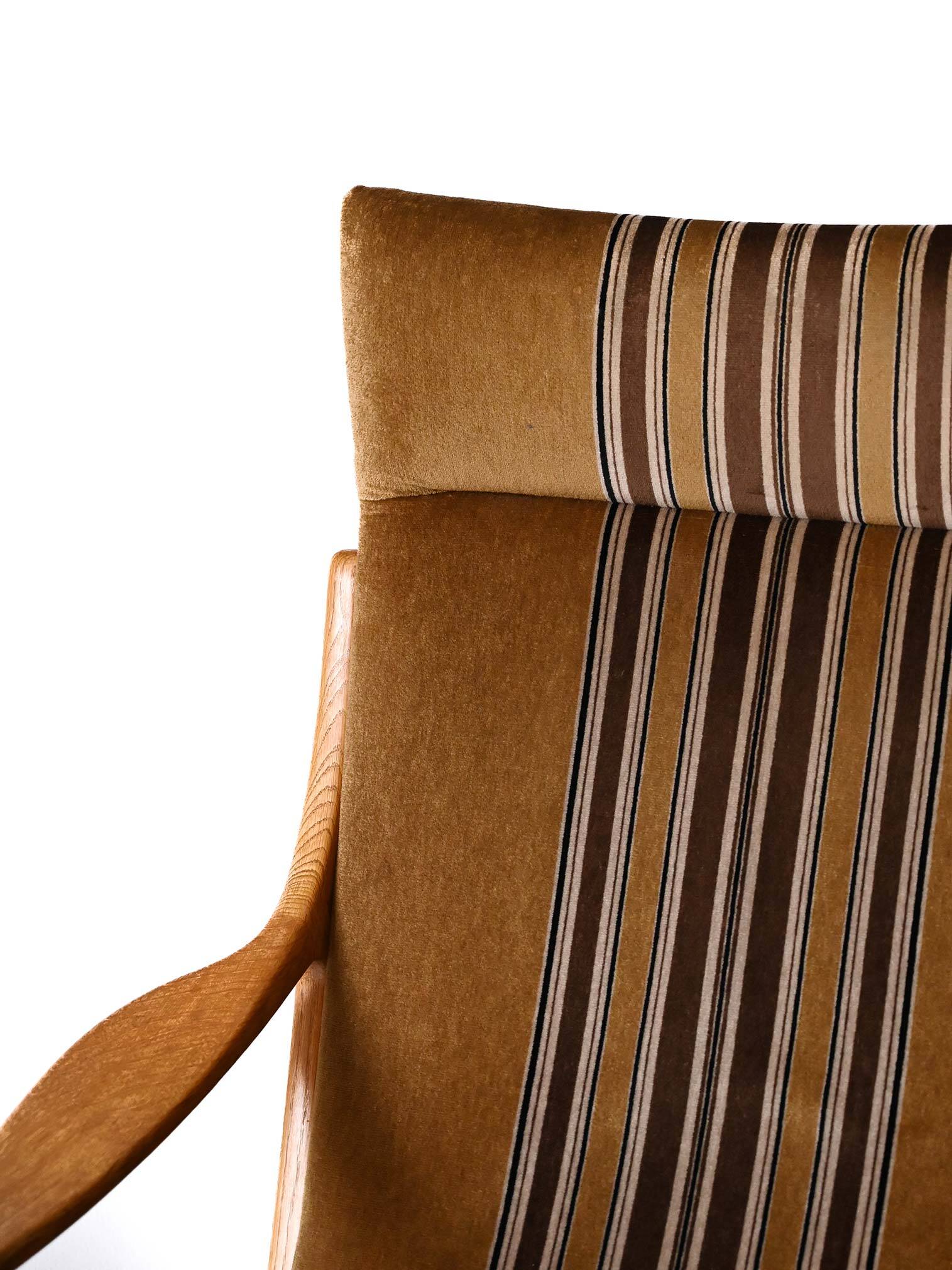Original Scandinavian Oak High-Back Armchair, Late 1960s