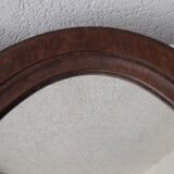 Oval wooden mirror