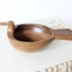 Hand-carved olive wood bowl, vintage Yugoslavian craftsmanship