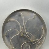 Cascade glass and teak lamp by Uno & Östen Kristiansson for Luxus, Sweden 1960s