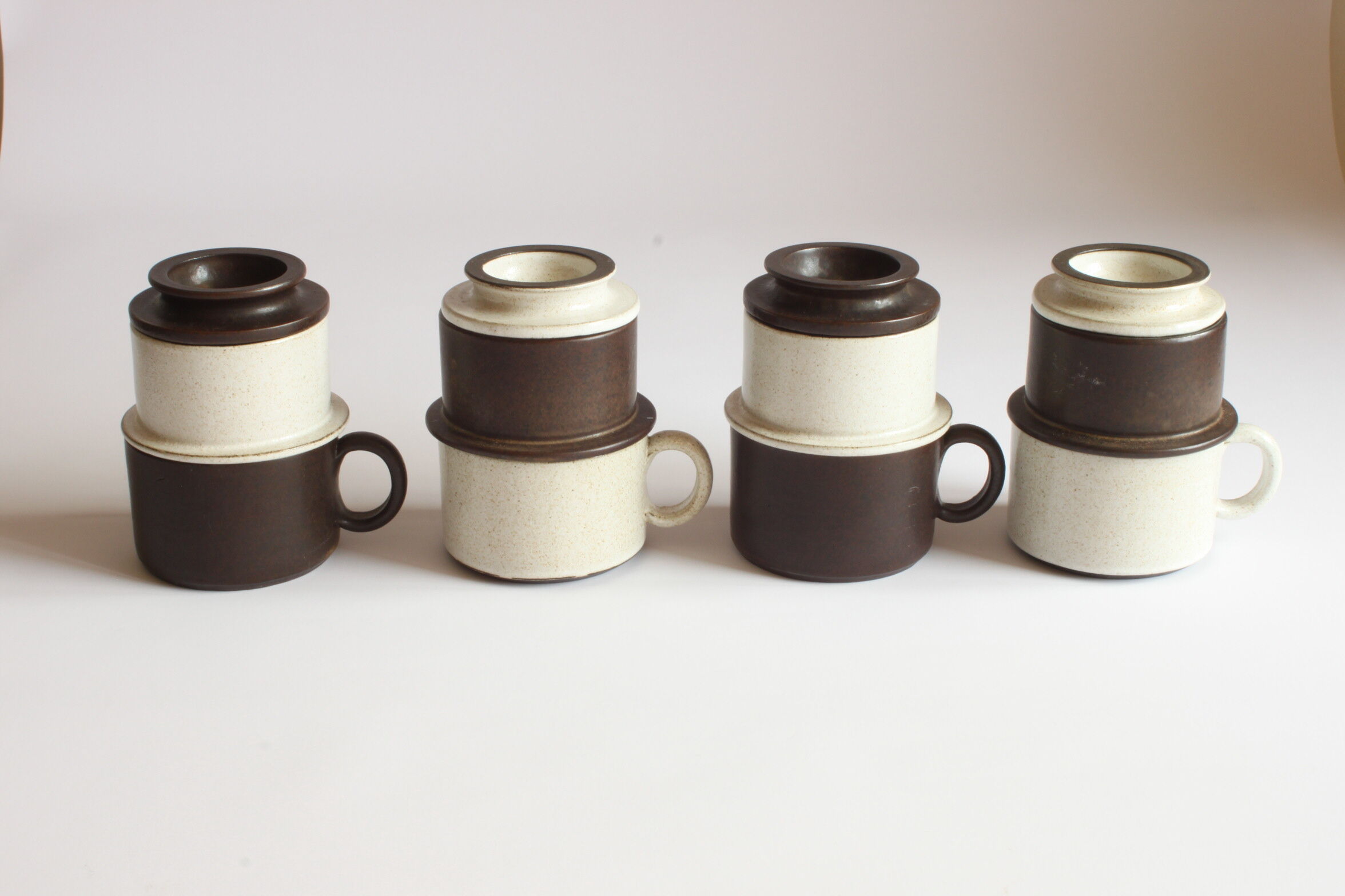 Ceramic filter coffee cups by Zaalberg Holland, 1960s.