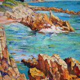 The rocks along the coast